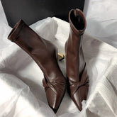 LBSFY  -  Modern Boots Patent Leather Designer Brand Luxury 2024 New Winter Ankel Boots Bow Wedding Party Dress Gladiator Women Shoes